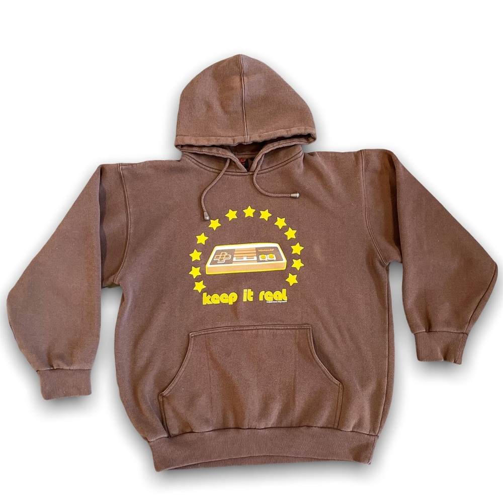 Chocolate Brown 2004 Nintendo Keep It Real Pullover Hoodie
